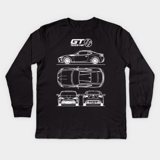 Toyota GT 86 Blueprint (GR86 BRZ FRS) Kids Long Sleeve T-Shirt